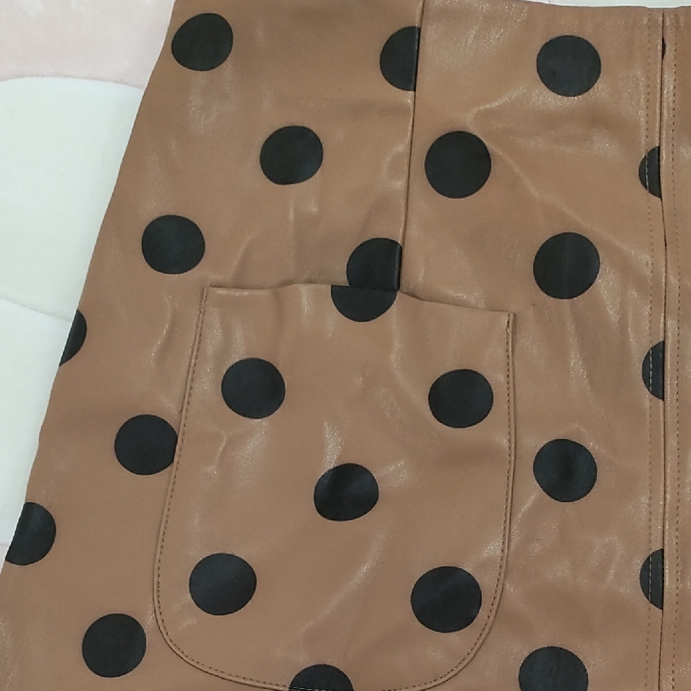 Polka Dot Tan Skirt View 2